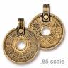 Подвеска "Asian Coin, покрытие - античное золото 22 карата